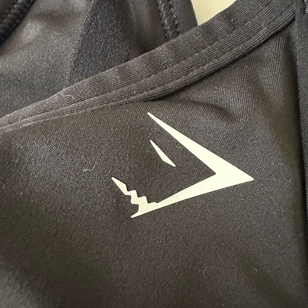 Gymshark Black Top with White Label